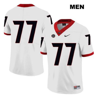 Men's Georgia Bulldogs NCAA #77 Cade Mays Nike Stitched White Legend Authentic No Name College Football Jersey FRE1654WM